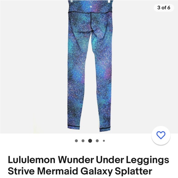 Lululemon wunderunder leggings size 0 galaxy splatter print, gently used - Picture 5 of 5